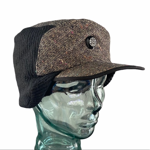 Vintage Winter Hat Union Label 70’s Speckled Ear Flaps Lined Warm Retro Beanie - Picture 1 of 6
